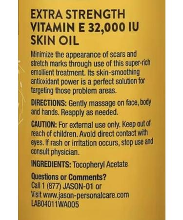 Jas n Extra Strength Vitamin E Skin Oil 32,000 I.U. - High Potency Formula - Buy Online on GoSupps.com