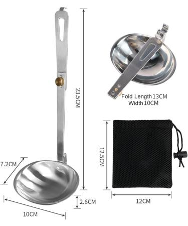 YCYU Portable Stainless Steel Camping Spoon & Ladle Set - Folding Outdoor Tableware for Cooking Utensils - Buy Online on GoSupps.com