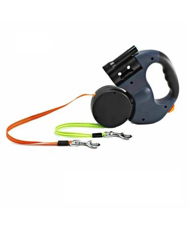 Trintion 3M Double Retractable Dog Lead with Non-Slip Handle Dog Lead with LED Light 360 Tangle-Free Strong Nylon Band Heavy Duty Reflective Walking Pet Leades for Small Dogs or Cats