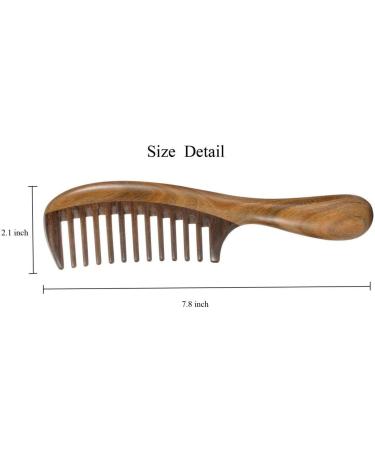 Louise Maelys Hair Comb Wooden Wide Tooth Comb for Curly Hair Detangling Sandalwood Comb - Buy Online on GoSupps.com