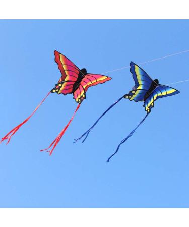 HENGDA Butterfly Kite for Kids and Adults - Colorful Outdoor Single Line Kite with Flying Tools - Red & Blue - Buy Online on GoSupps.com