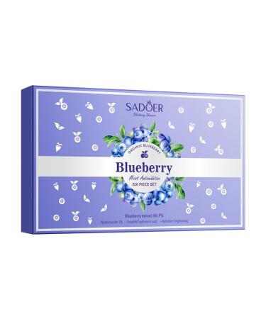 Blueberry Skin Care Set 6-In-1 Skincare Gift Set With Facial Cleanser Face Cream Eye Cream Serum Lotion Toner Hydrating Skincare Gift Set For Women - Buy Online on GoSupps.com