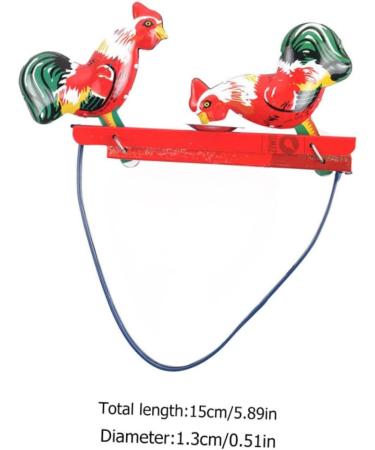 ibasenice 2pcs Iron Chicken Pecking Rice Children s Russian Iron Robot Animal Chicken 15X1.3CM Red - Buy Online on GoSupps.com