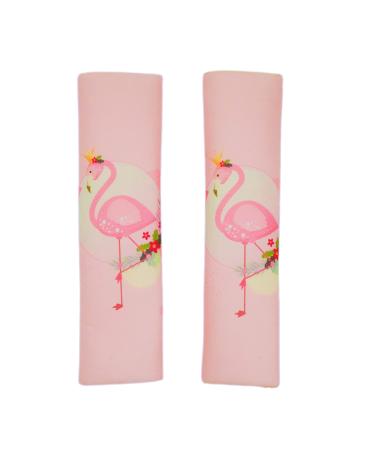 DWEE Car Seat Belt Pillow for Kids 2Pcs Flamingo Car Seat Belt Cover Pad Head and Neck Support (Flamingo)