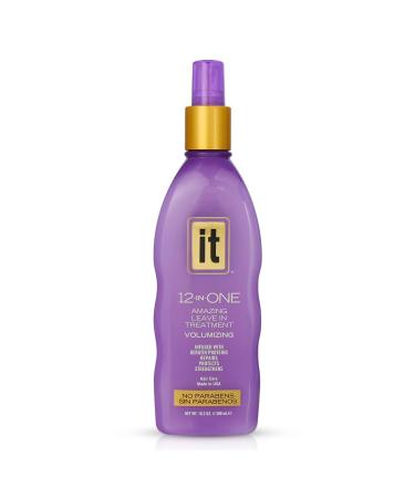 12-in-One Volumizing Amazing Leave-In Hair Treatment - Infused with Keratin  Avocado  and Whole Wheat to Strengthen and Add Volume - Conditioner Spray to Protect Dry and Damaged Hair - IT 12-in-One 10.2 Fl Oz (Pack of 1)
