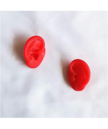 Red Silicone Ear Template - Flexible Silicone Silicone Ear Model for Acupuncture Practical Ear Picking Studs Earring Display Accessories - Buy Online on GoSupps.com