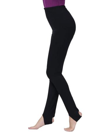 Daydance Girls Shiny Spandex Stirrup Pants for Gymnastics - Black, Size 9-10 Years - Buy Online on GoSupps.com