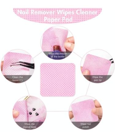 Lint Free Wipes for nail polish eyelash adhesive wipes pink Cotton Wipes UV Gel Polish Remover tweezer cleanser (180 Wipes) - Buy Online on GoSupps.com