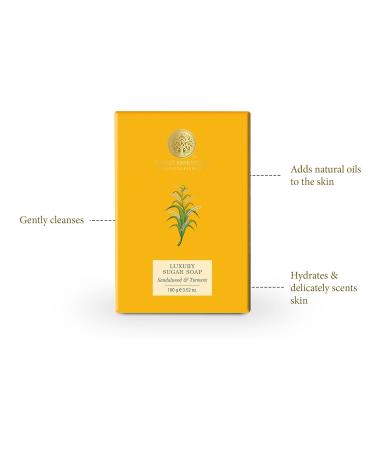 Luxury Sugar Soap 100g | Forest.Essentials Sandalwood & Turmeric - Handmade Organic Bath Soap for Smooth Skin - Buy Online on GoSupps.com