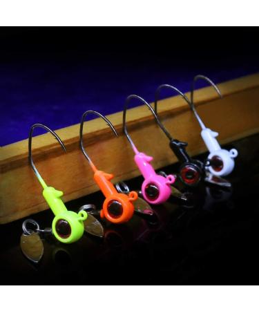 XFISHMAN Crappie Jigs Heads Kit 1/8 1/16 1/32oz - 50 Pack Panfish Fishing Jigs for Lead Head Jig Hook Lure - 1/16oz with Spinner - Buy Online on GoSupps.com