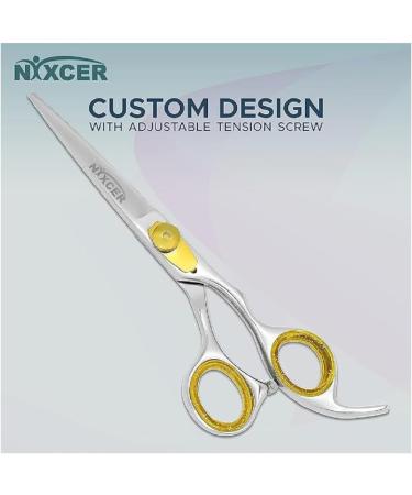 Nixcer Hair Cutting Scissors - Sharp Convex Edge Blade Hair Shears Series - 6.5" with Fine Adjustment Stainless Steel Hair Scissors Professional for Men Women & Babies - Buy Online on GoSupps.com