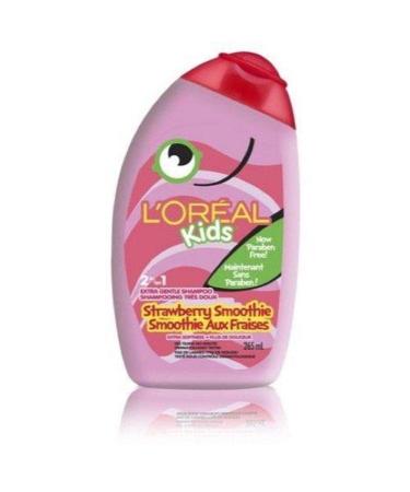 L'Oreal Paris Kids Shampoo and Conditioner Strawberry Smoothie 2 in 1 Paraben Free Extra Gentle Dermatologist Tested Tear-Free 265 ml Strawberry Strawberry Smoothie 2 in 1