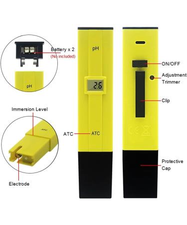 Digital PH Meter Water Tester Pen 0-14 PH High Accuract for Aquarium Soil Food Lab PH Monitor ATC Portable - Buy Online on GoSupps.com
