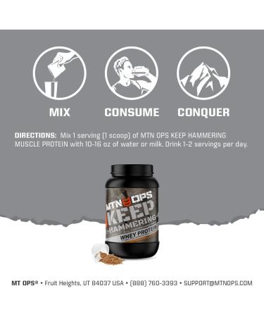 MTN OPS Cameron Hanes Keep Hammering Whey Protein Powder - Chocolate Caramel Flavor 30 Servings | Best International Shipping - Buy Online on GoSupps.com