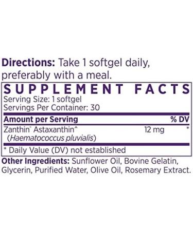 Astaxanthin 12mg Softgel Supplement for Joint, Eye, Skin & Brain Health - 30 Softgels - Buy Online on GoSupps.com