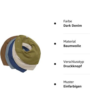 Pippi Unisex Baby Triangle Bib - Dark Denim | Stylish & Functional One Size Baby Bib for All Ages - Buy Online on GoSupps.com