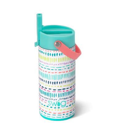 Swig Life 12oz Insulated Water Bottle for Kids with Straw & Flip + Sip Handle  Dishwasher Safe  Cup Holder Friendly  Stainless Steel Water Bottle for Girls and Boys  (Dipsy Dots)