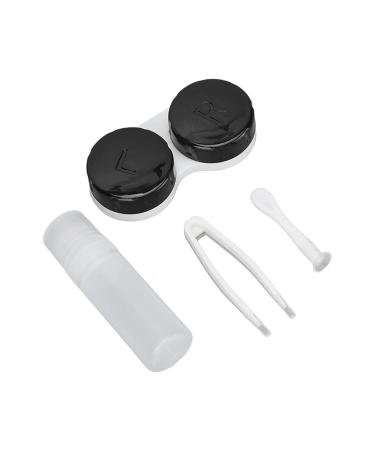 Contact Lens Care Case Set - Stylish Alphabet Design - Black Contact Lens Case for Men & Women - Perfect for Travel - Buy Online on GoSupps.com