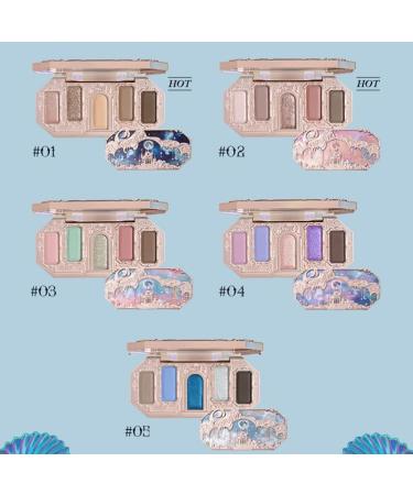 Huazhixiao Moonlight Mermaid 5 Colors Eyeshadow Palette - Multichrome Shimmer & Matte Shades - Buy Online on GoSupps.com