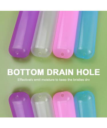 Quesuc Toothbrush Etui - 4 Pack Portable Plastic Storage Box for Travel & Camping | Color-Coded Toothbrush Covers - Buy Online on GoSupps.com