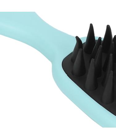 4-Part Scalp Massage Brush - Soft Bristle Silicone Hair Brush for Deep Cleaning | Travel-Friendly with Blue Handle & Black Teeth - Buy Online on GoSupps.com