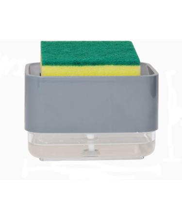 Kitchen Dishwashing Brush Detergent Push-Type Liquid Box Cleaning Brush Automatic Soap Box Simple Installation Double-Sided Sponge Wipe 13.7 * 9.7 * 9Cm Gray (White) - Buy Online on GoSupps.com