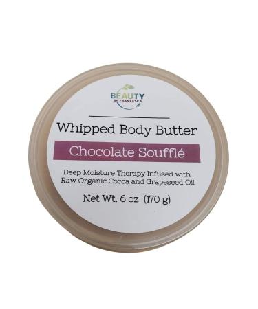 Beauty by Francesca - Handmade Whipped Body Butter Chocolate Souffl - 100% All Natural Ingredient Hydrating Moisturizing Body Cream 6oz