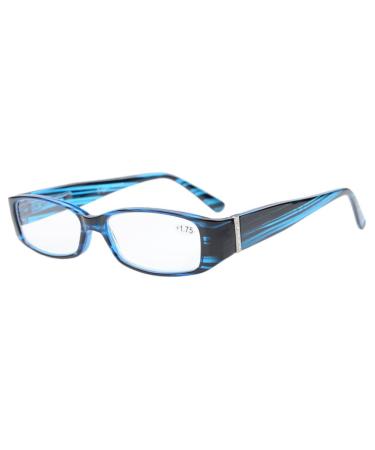 Eyekepper Spring Hinges Reading Glasses Readers with Genuine Austrian Crystals Women Blue +3.00 Blue