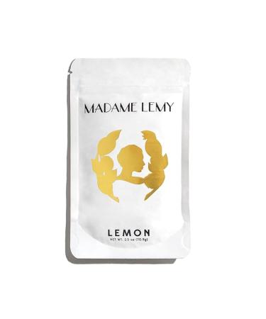 Madame Lemy Sweat Absorbing Body Powder - Talc Free All Natural Deodorant - Aluminium Free Vegan Cruelty Free - Eliminates Odor Anti Chafing Formula & Eco-Friendly Refill Solution | Lemon 2.5 oz