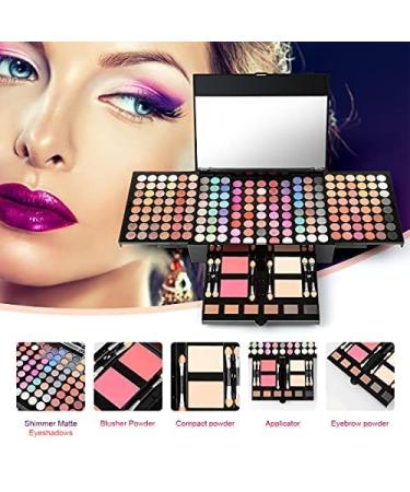 194 Colors Cosmetic Make up Palette Set Kit - High Pigment All-in-One Powder Pallet with Mirror and Applicators - Buy Online on GoSupps.com