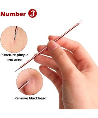 Rose Gold Acne Needle Set - 4-Piece Acne Removal Tool for Pimples Blackheads & Comedones - Buy Online on GoSupps.com