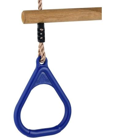 HUAWELL Wooden Trapeze with Plastic Gym Rings - 2-in-1 Swing Set for Kids, Blue - Indoor and Outdoor Playground Accessories - Buy Online on GoSupps.com