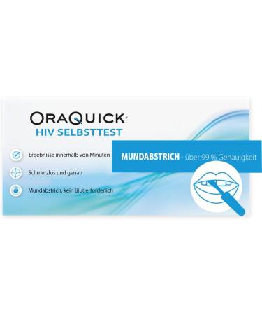 OraQuick HIV Self-Test - Safe & Painless Saliva Test for Home Use - CE Certified - Recommended by German AIDShilfe - Detects HIV-1 & HIV-2 Antibodies - Buy Online on GoSupps.com