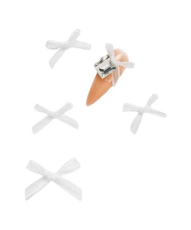 VONNST Nail Art Charms 10x Bow Nails Art Green Organza Bowknot Nails Art Decorations Supplies for Women Girls