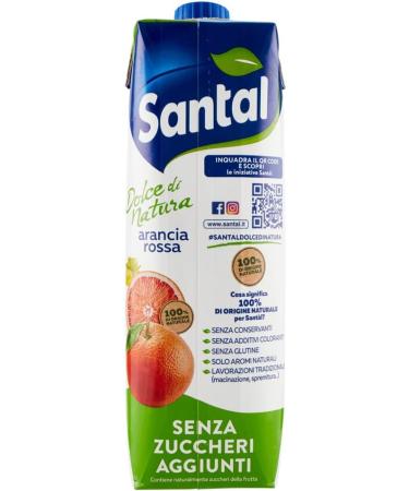 Parmalat Santal Fruit Juice Red Orange Sweet by Nature Zero Added Sugar Orange fruit juice blood zero added sugar Tetrapack 1000 ml - Buy Online on GoSupps.com
