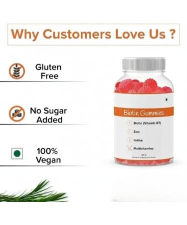 GHC Biotin Hair Gummies - 30 Gummies | 30 Days Pack | Enriched with Biotin Vitamin A C E & Zinc | Added Sugar | Keeps Hair Healthy & Strong | Cranberry Flavored |100% Vegetarian - Buy Online on GoSupps.com