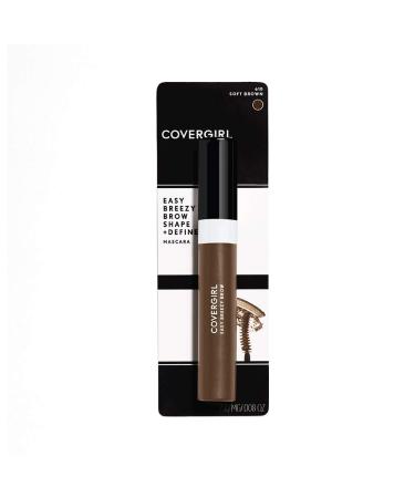 COVERGIRL Easy Breezy Brow Shape & Define Eyebrow Mascara  Soft Brown  0.3 Fluid Ounce (packaging may vary) Soft Brown 0.3 Fl Oz (Pack of 1)