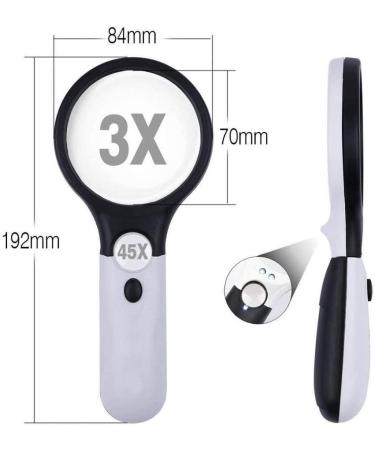 20 Times HD Handheld Magnifier with LED Lights Old Man Reading Optical Glass (Color : A) Made in China - Buy Online on GoSupps.com