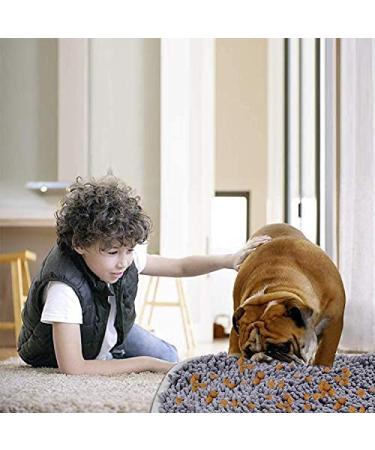 LAMTWEK Snuffle Mat for Dogs 17 x 21 - Interactive Feed Game for Boredom and Stress Relief - Machine Washable Grey - Buy Online on GoSupps.com