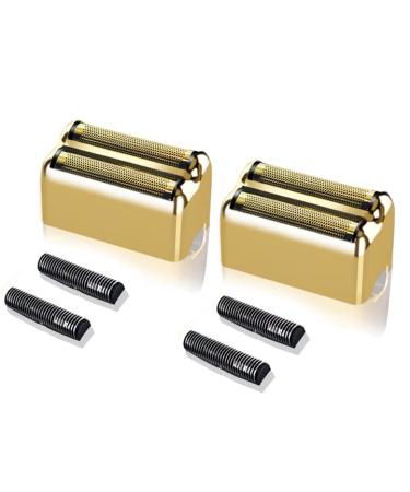 Replacement Foil and Cutter for Barberology Electric Shaver  Double Foil Shaver Replacement Head  Replacement Head Compatible with BaBylissPRO Barberology FXFS2 Electric Razors(Gold)