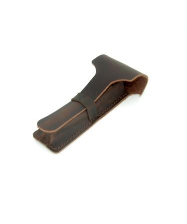 JJNUSA Handmade Leather Travel Bag for Double-Cut Razors | Old Fashioned Shaving Accessories for Men - Brown Razor Plane Case - Buy Online on GoSupps.com