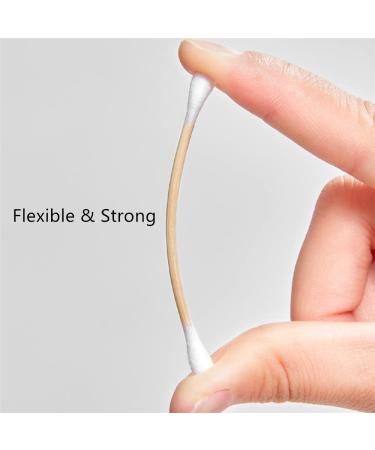 200 Count Eco-Friendly Bamboo Cotton Swabs | Wooden Buds with Double Tips | Plastic-Free & Natural | Kraft Paper Box (Drawer Box) Included - Buy Online on GoSupps.com