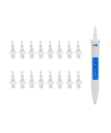 Ear Wax Removal Tool with Spiral Tips Soft Silicon Ear Cleaner Cleaning Aid (16pcs)  Soft and Flexible Replacement Tips for Adult Ear Wax Removal Ear Wax Removal Kit. Blue 6x3.31x0.39''/0.81 Ounce