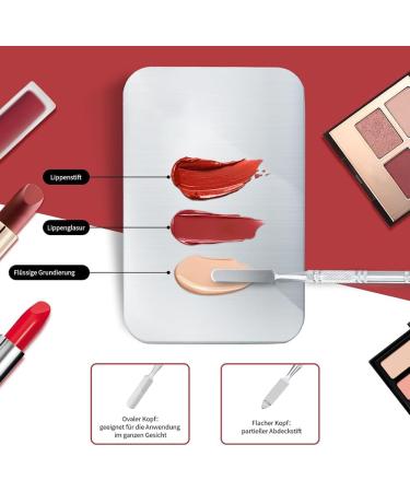 Stainless Steel Cosmetic Plate Stainless Steel Makeup Palettes Mixing Palette for Makeup Professional Spatula Cosmetic Tool Rectangle Shape Foundation Mixing Plate Makeup Mixing Palette with Spatula - Buy Online on GoSupps.com