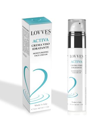 LOVVES Activa Moisturizing Face Cream High Quality Natural Cosmetics Provides Elasticity and Clarity to the skin Vitamin C Hyaluronic Acid 3 molecular weights Airless Bottle 50 ml