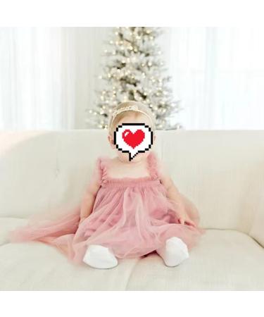PythJooh Baby Girl Tulle Dress | Toddler Sleeveless Butterfly Wings Tutu Princess Dress | Daisy Stars Sundress for 0-4 Years | Dusty Pink - Buy Online on GoSupps.com