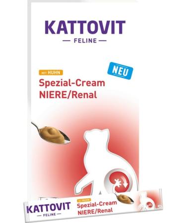 Kattovit Kidney/Renal Cream with Chicken | Pack of 4 | 4 x 6 x 15 g | Food Supplement for Adult Cats | Sugar Colouring and Preservative Free - Buy Online on GoSupps.com