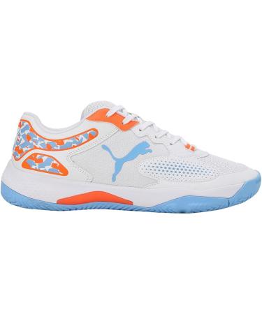 PUMA Unisex Solarcourt Rct Tennis Shoe - Size 42 EU | White Black & Light Blue | International Shipping Available - Buy Online on GoSupps.com