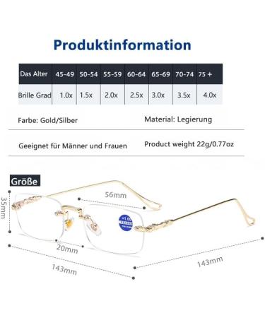 Eyglajdd Metal Reading Glasses for Men & Women - Unisex 1.0x Gold Reading Aid - International Shipping Available - Buy Online on GoSupps.com