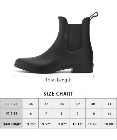 Babaka Waterproof Ankle Rain Boots for Women - Black Matte Chelsea Boots Size 8 - Buy Online on GoSupps.com